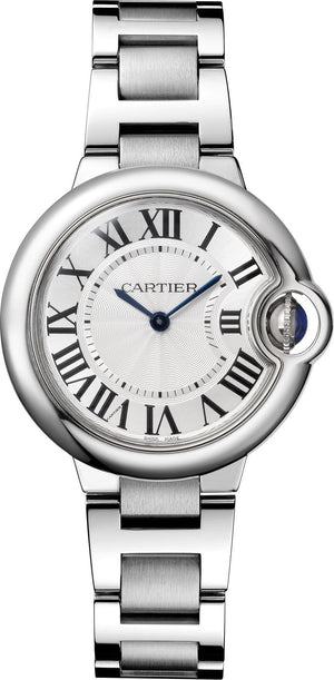 Cartier Ballen Bleu De Cartier Silver Dial Silver Steel Strap Watch for Women - W6920084