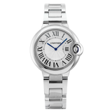 Cartier Ballen Bleu De Cartier Silver Dial Silver Steel Strap Watch for Women - W6920084