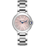 Cartier Ballon Bleu de Cartier Pink Dial Silver Steel Strap Watch for Women - W6920038