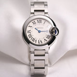 Cartier Ballon Bleu De Cartier White Dial Silver Steel Strap Watch for Women - W69010Z4