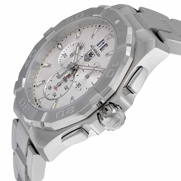 Tag Heuer Aquaracer White Dial Silver Steel Strap Watch for Men - CAY1111.BA0927