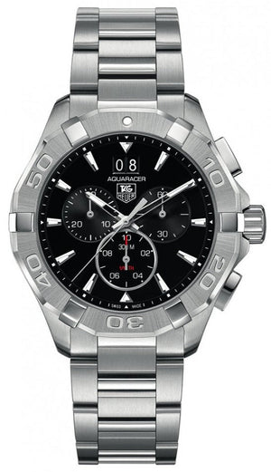 Tag Heuer Aquaracer Chronograph Black Dial Silver Steel Strap Watch for Men - CAY1110.BA0927