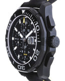 Tag Heuer Aquaracer Chronograph PVD Black Dial Black Nylon Strap Watch for Men - CAY218A.FC6361