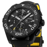 Tag Heuer Aquaracer Chronograph PVD Black Dial Black Nylon Strap Watch for Men - CAY218A.FC6361