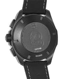 Tag Heuer Aquaracer Automatic Chronograph Special Edition Titanium Grey Dial Black Leather Strap Watch for Men - CAY218B.FC6370