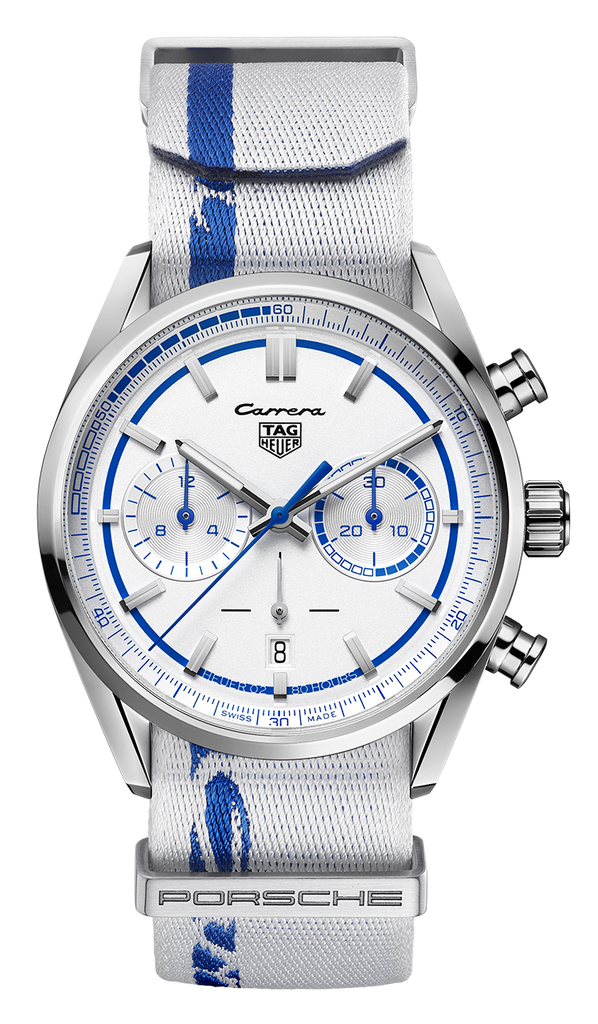 Tag Heuer Carrera Porsche RS 2.7 Automatic Chronograph White Dial White Nylon Strap Watch for Men - CBN2016.EB0275