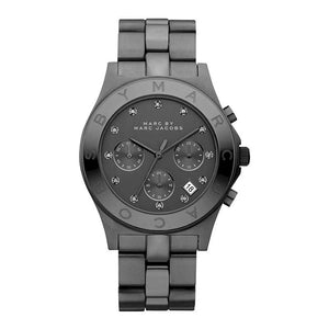 Marc Jacobs Blade Chronograph Black Dial Black Steel Strap Watch for Women - MBM3103