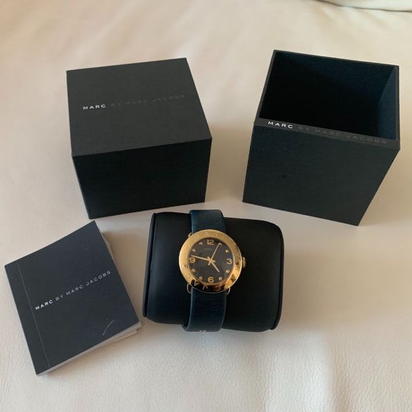 Marc Jacobs Blade Blue Dial Blue Leather Strap Watch for Women - MBM1224