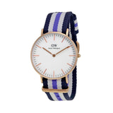 Daniel Wellington Classic Trinity White Dial Three Tone Nylon Strap Watch For Women - 0509DW