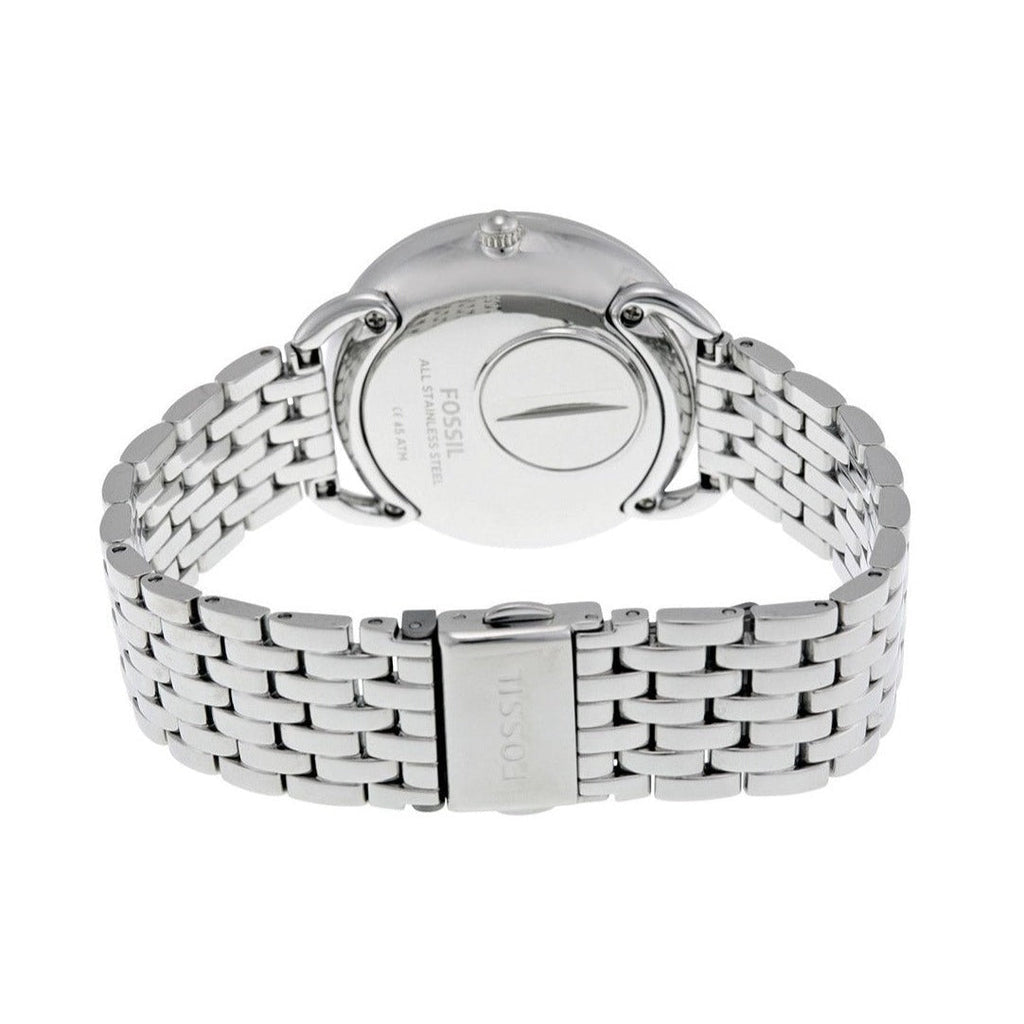 Fossil Tailor Mother of Pearl Black Dial Silver Steel Strap Watch for Women - ES3911