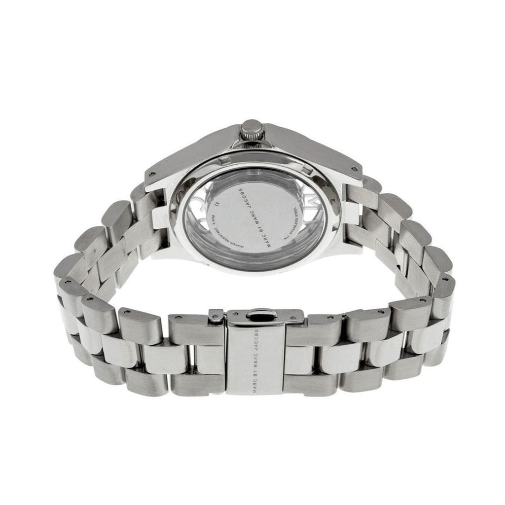 Marc Jacobs Henry Transparent Silver Dial Silver Steel Strap Watch for Women - MBM3337