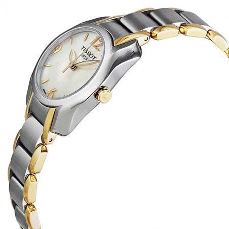 Tissot T Wave Mother of Pearl Dial Two Tone Steel Strap Watch for Women - T023.210.22.117.00