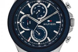 Tommy Hilfiger Clark Chronograph Blue Dial Silver Steel Strap Watch For Men - 1792080