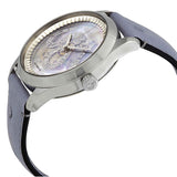 Gucci G Timeless Automatic Mother of Pearl Dial Blue Leather Strap Watch For Women - YA1264113