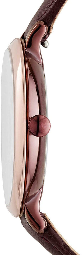 Fossil Jacqueline Burgundy Dial Burgundy Leather Strap Watch for Women  - ES4099