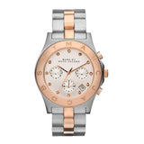 Marc Jacobs Blade Chronograph Silver Dial Two Tone Steel Strap Watch for Women - MBM3178
