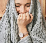 Fossil Jacqueline White Dial Pink Leather Strap Watch for Women - ES3988