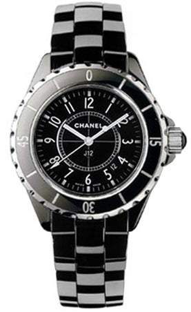 Chanel J12 Quartz Ceramic Black Dial Black Steel Strap Watch for Women - J12 H0682