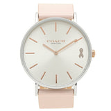 Coach Perry White Dial Pink Leather Strap Watch for Women - 14503128