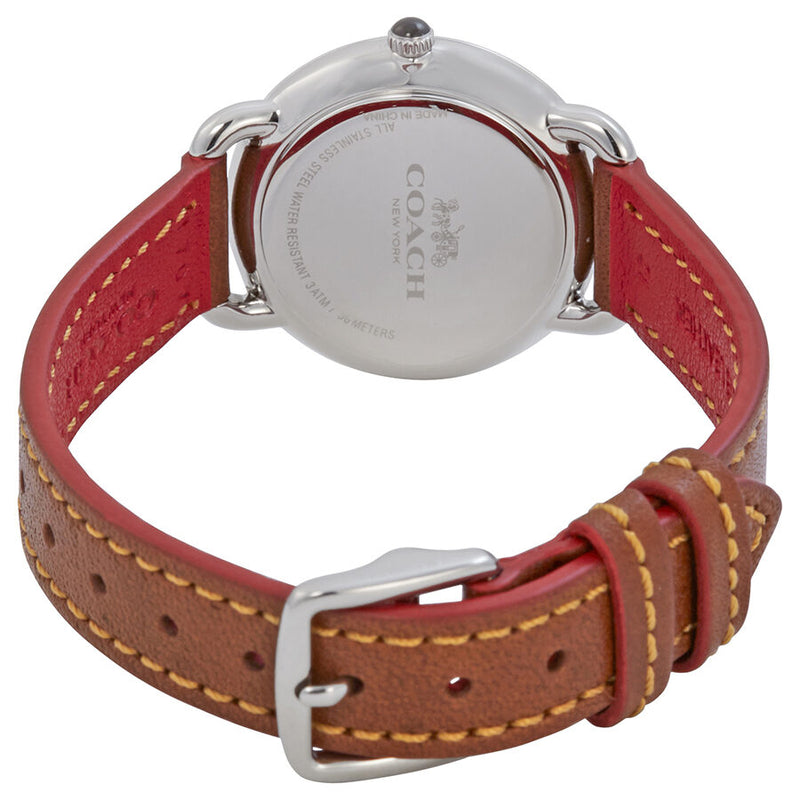 Coach Delancey Slim Cream Dial Brown Leather Strap Watch For Women - 14502789