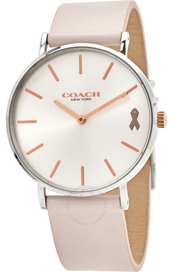 Coach Perry White Dial Pink Leather Strap Watch for Women - 14503128