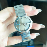 Gucci Interlocking G Brown Dial Silver Steel Strap Watch For Women - YA133506