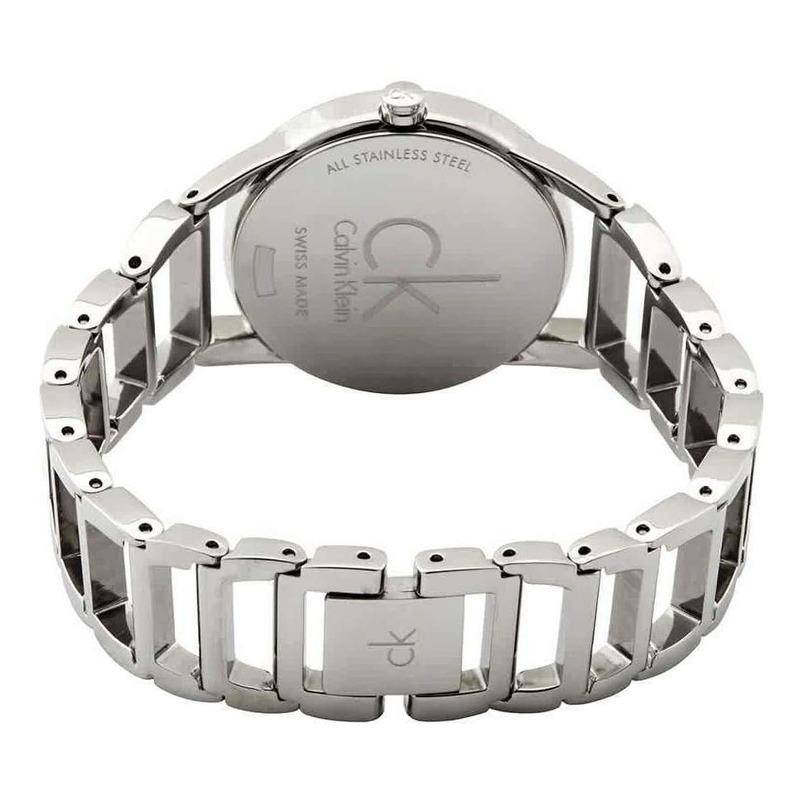 Calvin Klein Stately Black Dial Silver Steel Strap Watch for Women - K3G2312S