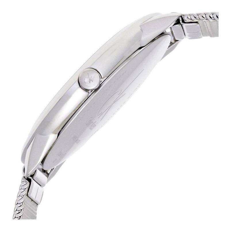 Calvin Klein Surround Black Dial Silver Mesh Bracelet Watch for Men - K3W21121