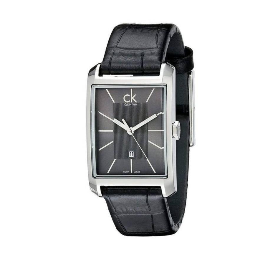 Calvin Klein Window Black Dial Black Leather Strap Watch for Men - K2M23107