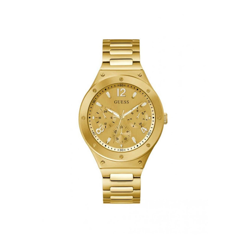 Guess Scope Gold Dial Gold Steel Strap Watch for Men - GW0454G2