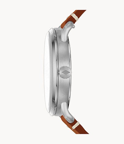 Fossil Commuter Blue Dial Blue Leather Strap Watch for Men - FS5325