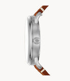 Fossil Commuter Blue Dial Blue Leather Strap Watch for Men - FS5325