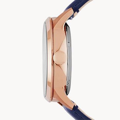 Fossil Townsman Twist Skeleton Blue Dial Blue Leather Strap Watch for Men -  ME1138