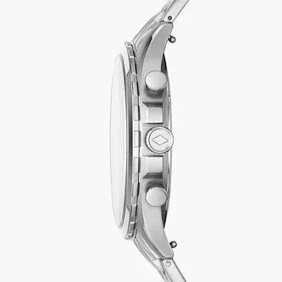 Fossil Forrester Chronograph Blue Dial Silver Steel Strap Watch for Men - FS5605