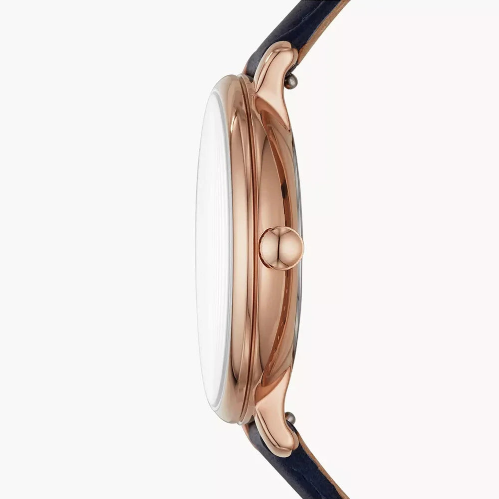 Fossil Jacqueline Blue Dial Blue Leather Strap Watch for Women - ES4673