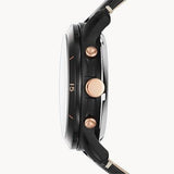 Fossil Grant Sport Automatic Skeleton Black Dial Black Leather Strap Watch for Men - ME3138