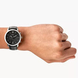 Fossil Neutra Chronograph Blue Dial Blue Leather Strap Watch for Men - FS5454