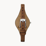 Fossil Georgia White Dial Brown Leather Strap Watch for Women - ES3060