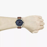 Tommy Hilfiger Decker Blue Dial Brown Leather Strap Watch for Men - 1791561