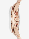 Michael Kors Bradshaw Chronograph Rose Gold Dial Rose Gold Steel Strap Watch For Women - MK6321