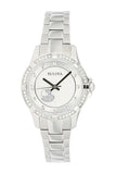 Bulova Crystal Silver Dial Silver Steel Strap Watch for Women - 96L226