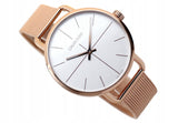 Calvin Klein Even White Dial Rose Gold Mesh Bracelet Watch for Women - K7B21626