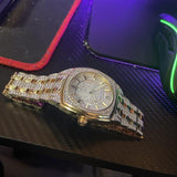 Bulova Phantom Crystal Silver Dial Two Tone Steel Strap Watch for Men - 98B323