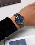 Emporio Armani Luigi Quartz Blue Dial Grey Mesh Bracelet Watch For Men - AR11053