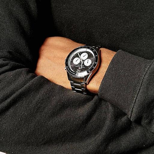 Tommy Hilfiger Luke Quartz Black Dial Silver Steel Strap Watch for Men - 1791120