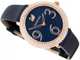 Swarovski Crystal Frost Blue Dial Blue Leather Strap Watch for Women - 5484061
