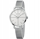 Calvin Klein Even White Dial Silver Mesh Bracelet Watch for Women - K7B23126