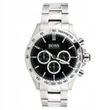 Hugo Boss Ikon Black Dial Silver Steel Strap Watch for Men - 1512965