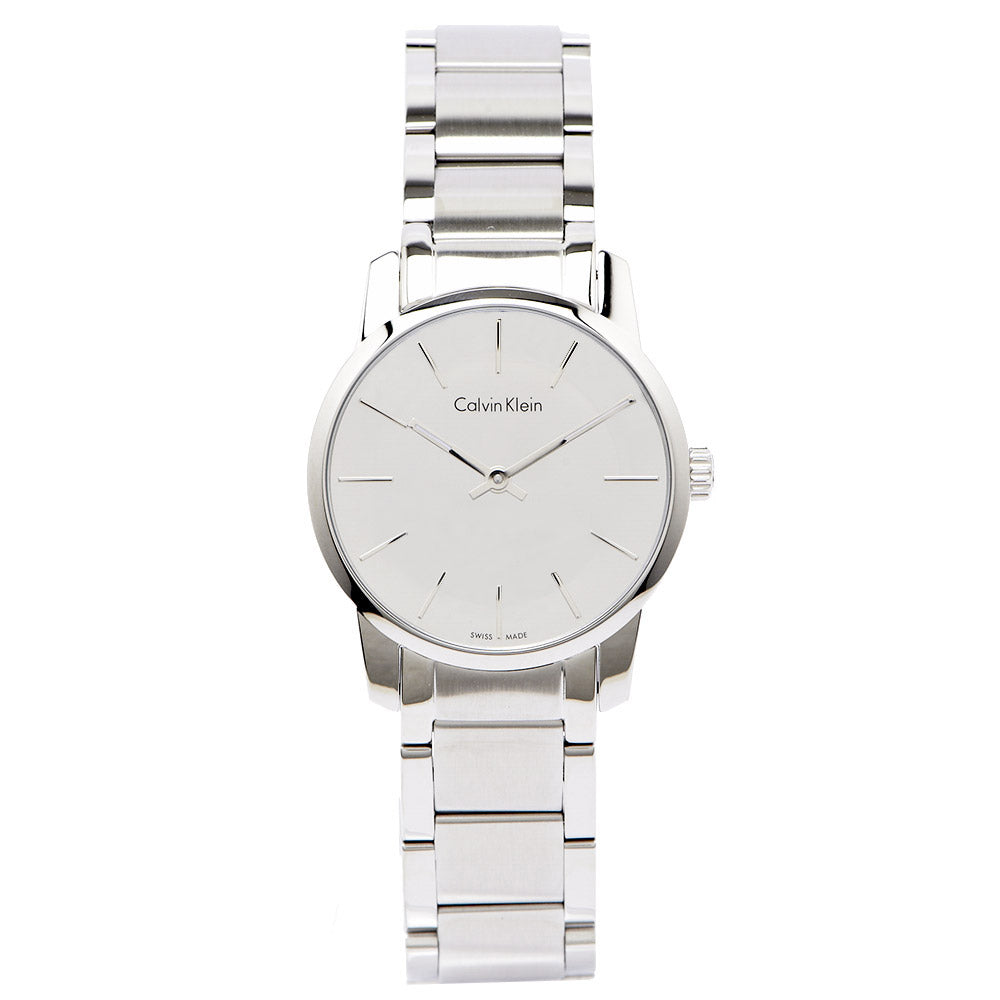 Calvin Klein City Silver Dial Silver Steel Strap Watch for Women - K2G23148