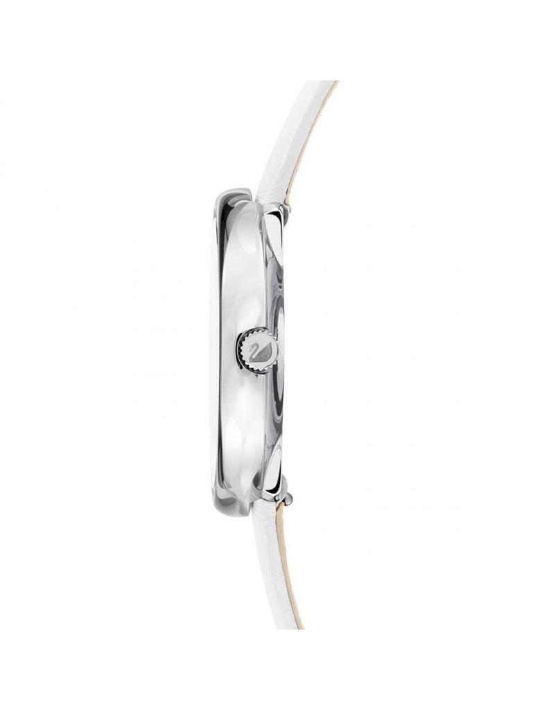 Swarovski Crystalline Pure White Dial White Leather Strap Watch for Women - 5275046